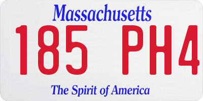 MA license plate 185PH4