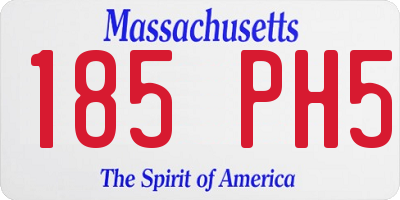 MA license plate 185PH5