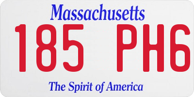 MA license plate 185PH6
