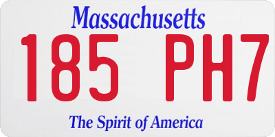 MA license plate 185PH7