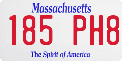 MA license plate 185PH8