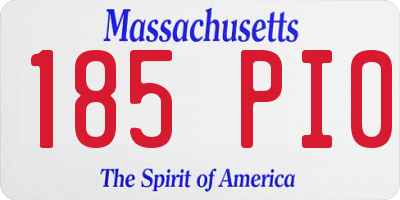 MA license plate 185PI0