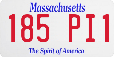 MA license plate 185PI1
