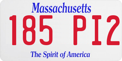 MA license plate 185PI2