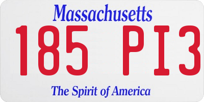 MA license plate 185PI3