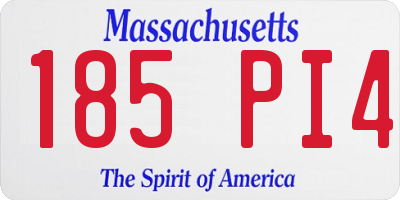 MA license plate 185PI4