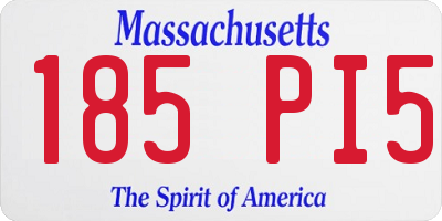 MA license plate 185PI5