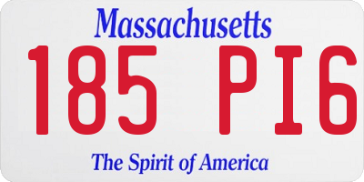 MA license plate 185PI6