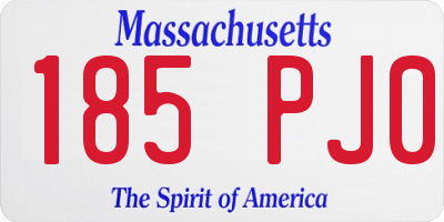 MA license plate 185PJ0