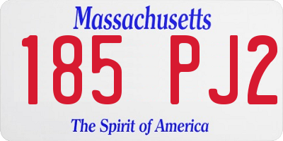 MA license plate 185PJ2