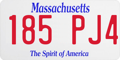 MA license plate 185PJ4