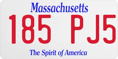 MA license plate 185PJ5