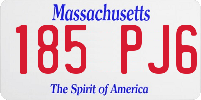 MA license plate 185PJ6
