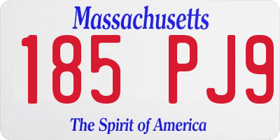 MA license plate 185PJ9