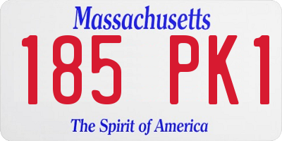 MA license plate 185PK1