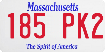 MA license plate 185PK2
