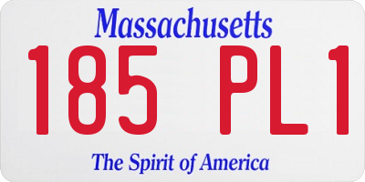 MA license plate 185PL1