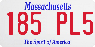 MA license plate 185PL5