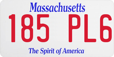 MA license plate 185PL6