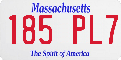 MA license plate 185PL7