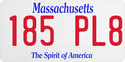 MA license plate 185PL8