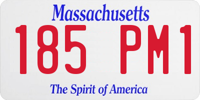 MA license plate 185PM1