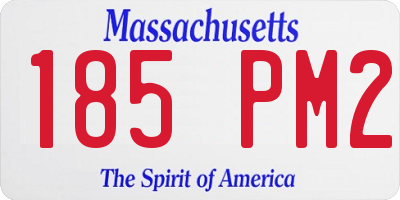 MA license plate 185PM2