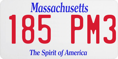 MA license plate 185PM3