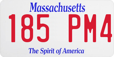 MA license plate 185PM4
