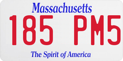 MA license plate 185PM5