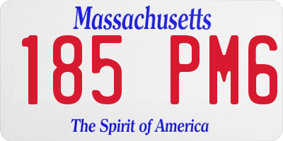 MA license plate 185PM6
