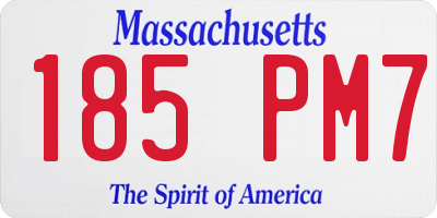MA license plate 185PM7