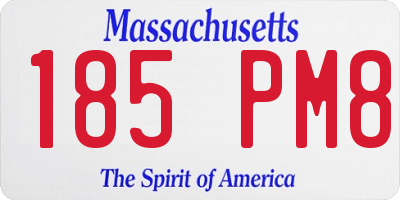 MA license plate 185PM8