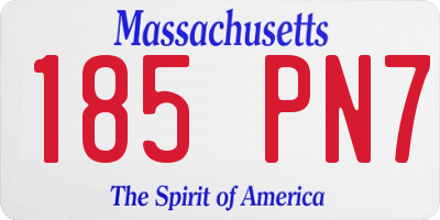 MA license plate 185PN7