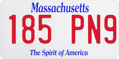 MA license plate 185PN9