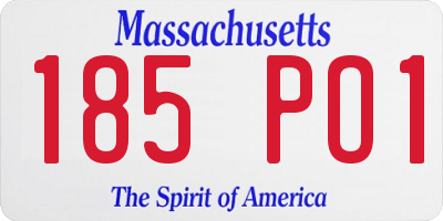 MA license plate 185PO1