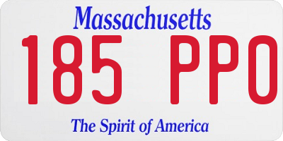 MA license plate 185PP0