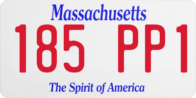 MA license plate 185PP1