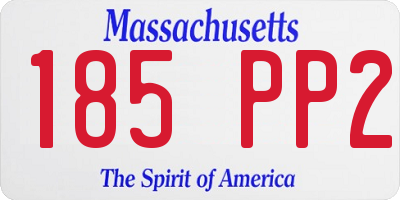 MA license plate 185PP2