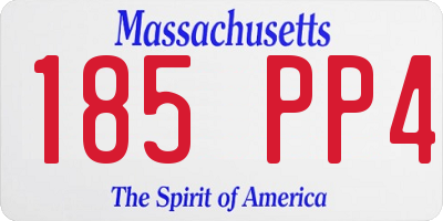 MA license plate 185PP4