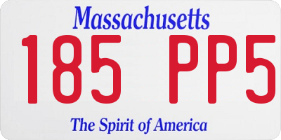 MA license plate 185PP5