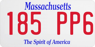 MA license plate 185PP6