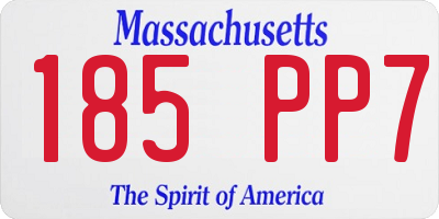 MA license plate 185PP7