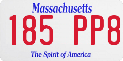 MA license plate 185PP8