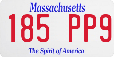 MA license plate 185PP9