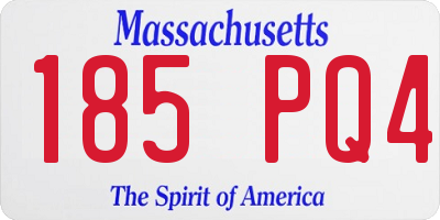 MA license plate 185PQ4