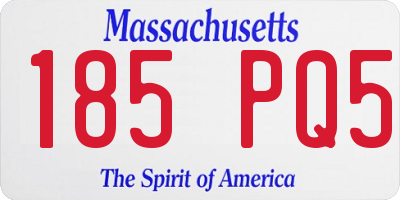 MA license plate 185PQ5