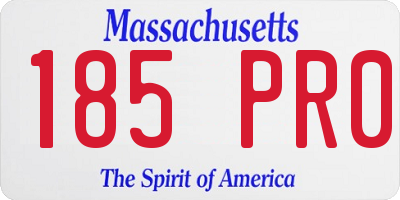 MA license plate 185PR0