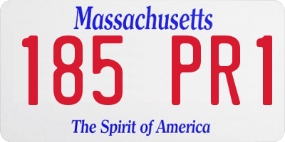 MA license plate 185PR1