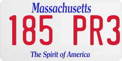 MA license plate 185PR3